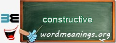 WordMeaning blackboard for constructive